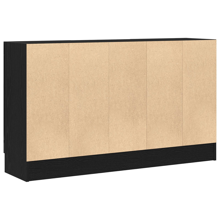 Zwart Eiken Sideboard 120X30,5X70 Cm Van Geengineerd Hout