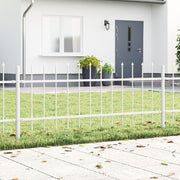 Tuinhek 7 stuks 170x5 cm metaal wit