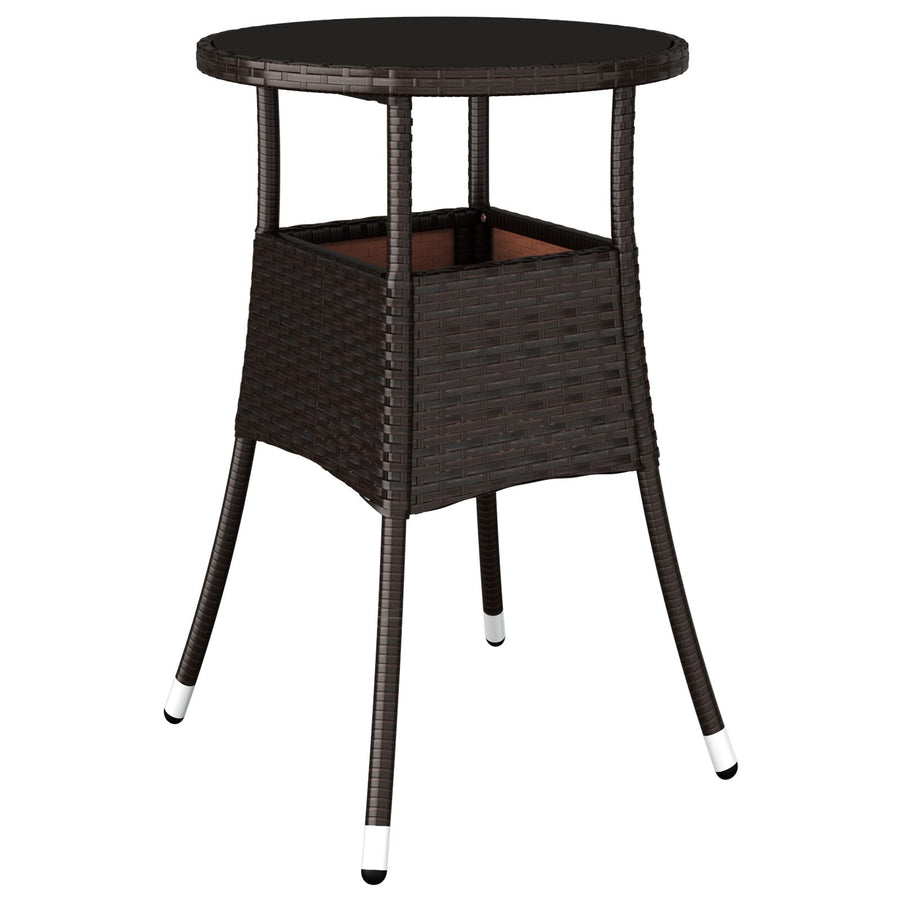 5 Delige Tuin Eetset Bruin Poly Rattan