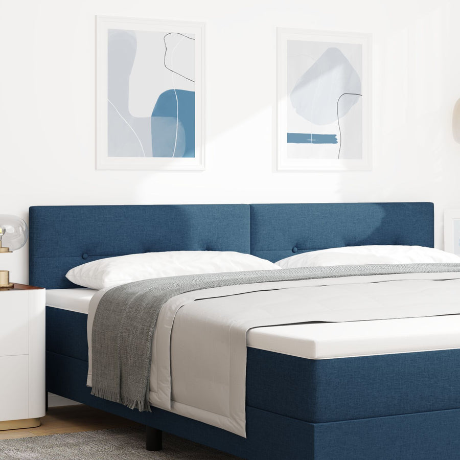 Hoofdbord Met Knopen Tufted Stof Blauw 200 cm Lage hoofdbord