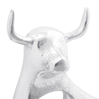 Stier Sculptuur Zilver 22X9,5X34 Cm Aluminium 34 x 28 x 10 cm