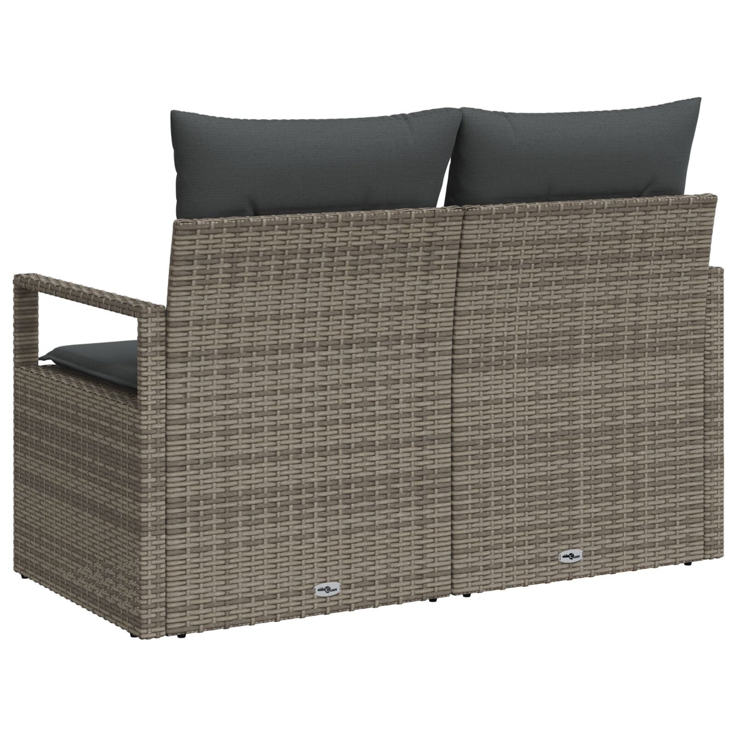 2-Zits Tu Sofa Met Kussens Poly Rattan Grijs zonder opbergruimte