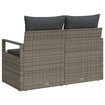 2-Zits Tu Sofa Met Kussens Poly Rattan Grijs zonder opbergruimte