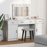Kaptafel met spiegel en lades wit 78.5x41x135 cm