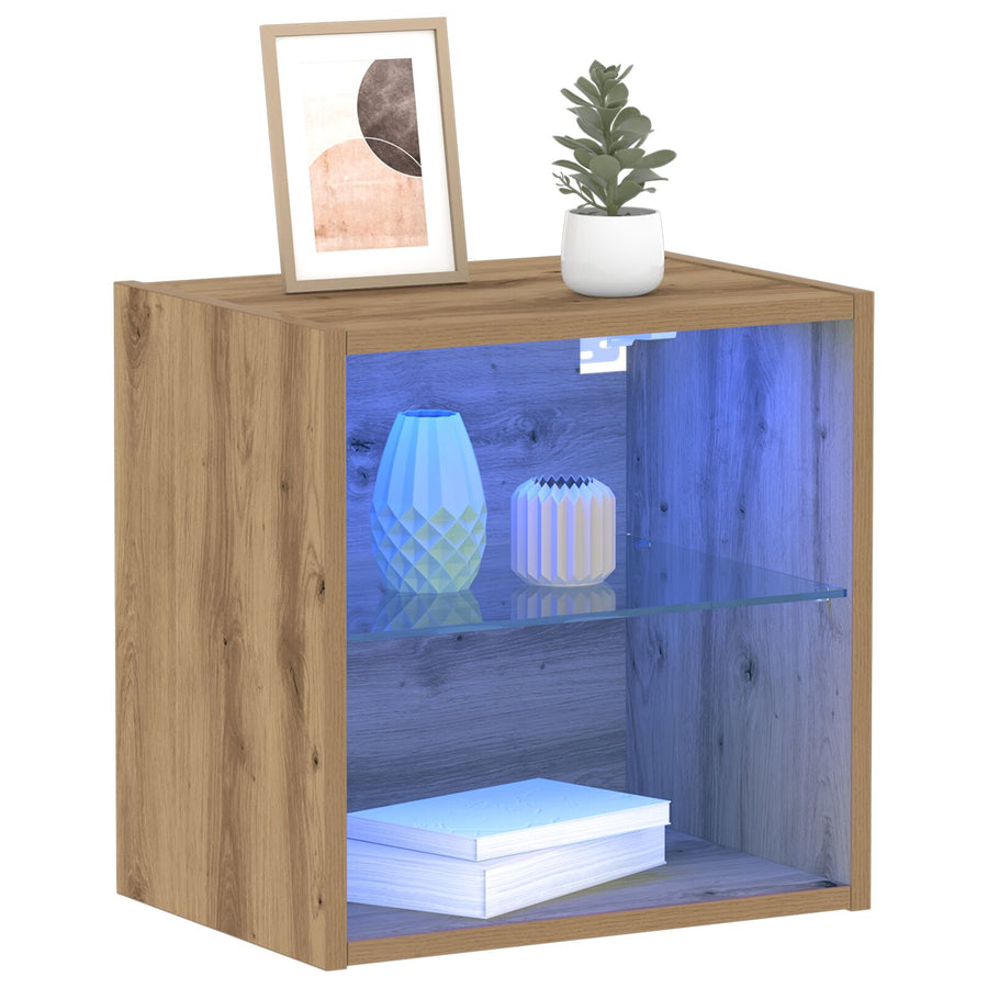 Zwevende Plank 2 Stuks 40X28.5X40 Cm Bewerkt Hout Artisan eiken