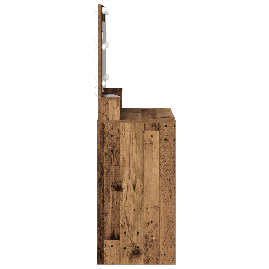 Kaptafel Met Led-Verlichting Oude Hout Oud hout 79 x 41 x 135 cm