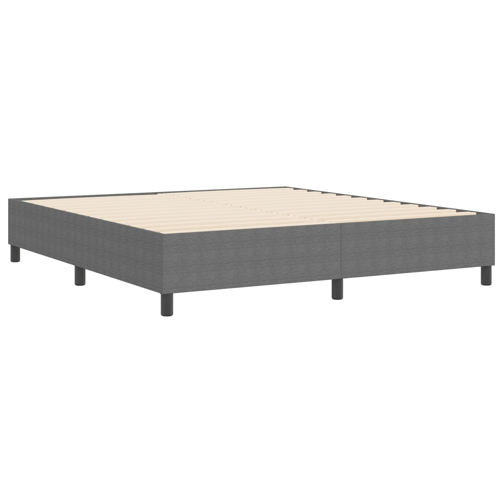 Boxspringbed Super King Corduroy Stof Lichtgrijs 180 x 200 cm