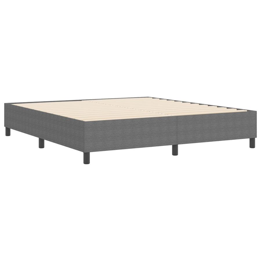 Boxspringbed Super King Corduroy Stof Lichtgrijs 180 x 200 cm