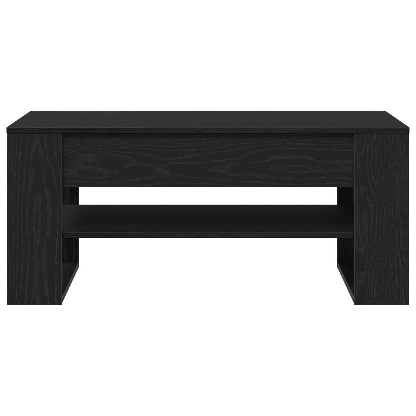 Salontafel Zwart Eiken 102X55X45 Cm Bewerkt Hout