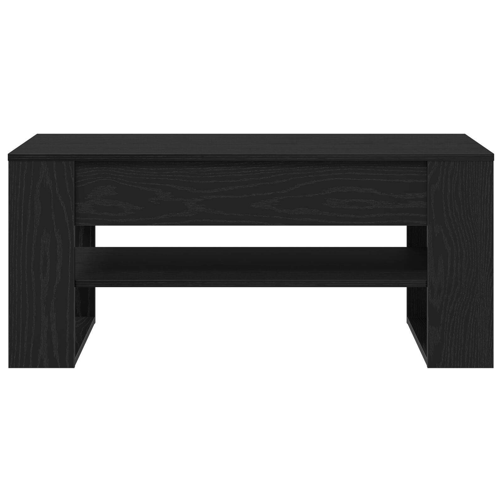 Salontafel Zwart Eiken 102X55X45 Cm Bewerkt Hout