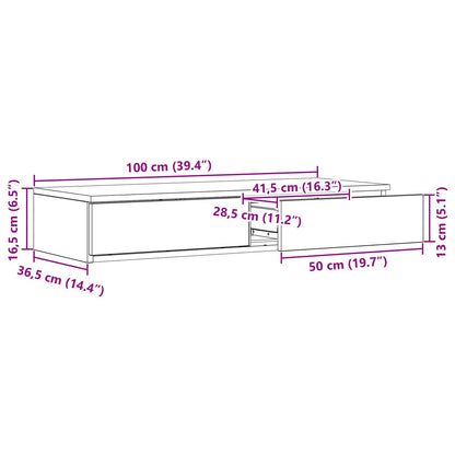 Bedlade Betongrijs Van Hout Beton grijs 100 x 36,5 x 16,5 cm