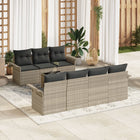 Garden Sofa Set with Cushions 8 pcs Light Grey poly rattan
