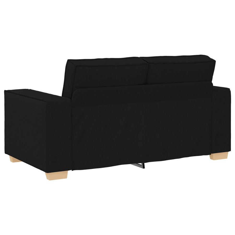 3-Delige Sofaset Met Kussens E Stof Zwart