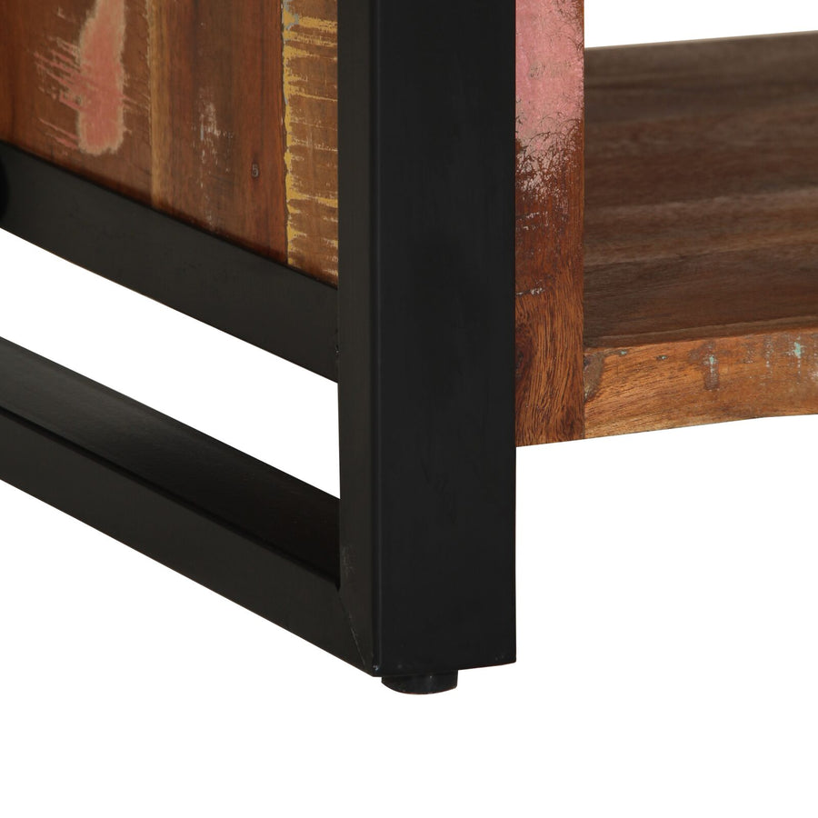 Schoenbank Meerkleurig 100X40X50 Cm Massief Gerecycled Hout