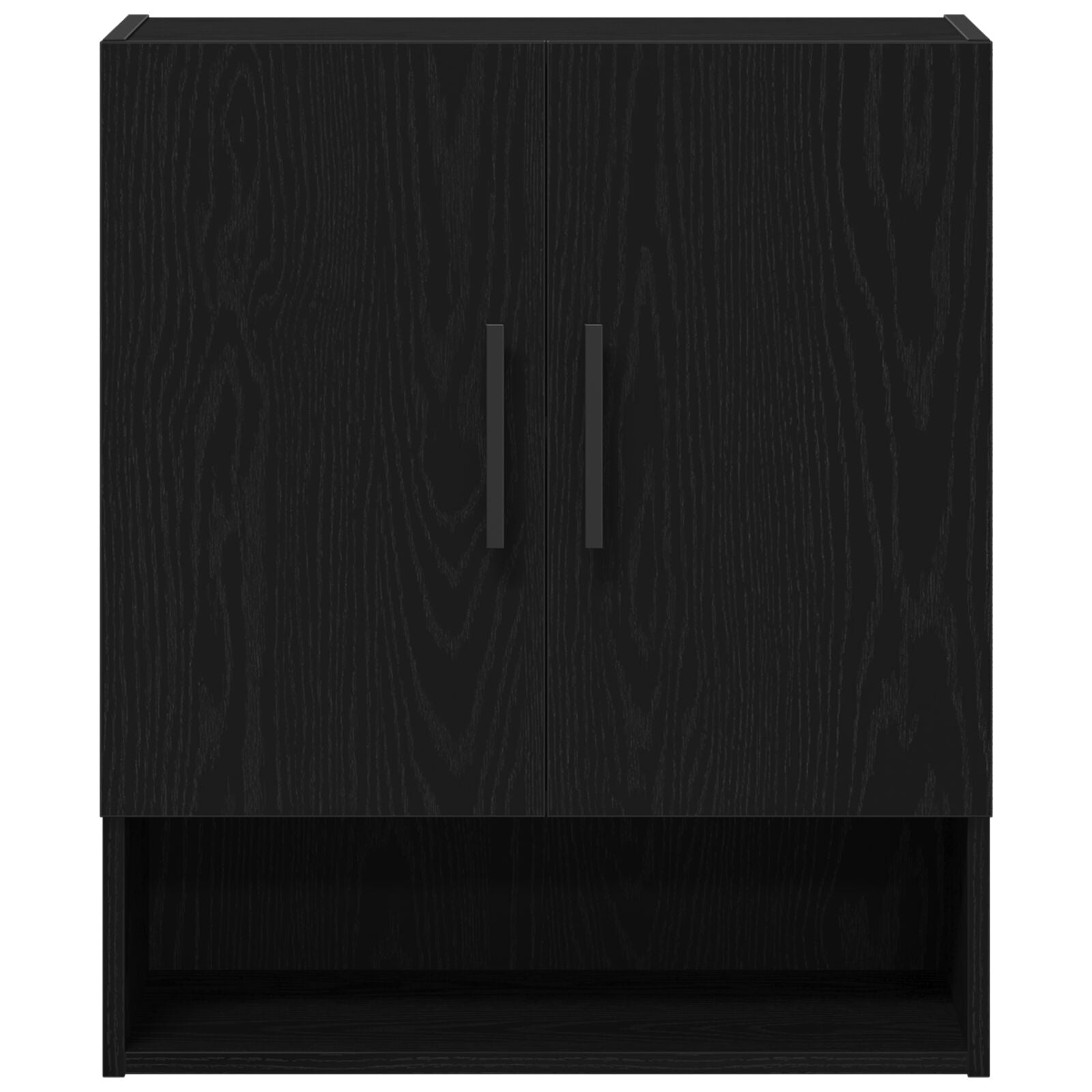 Wandkast Zwart Eiken 60X31X70 Cm Engineered Hout