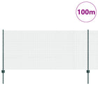 Fence with Pole Green 1 x 100 m Steel and PVC