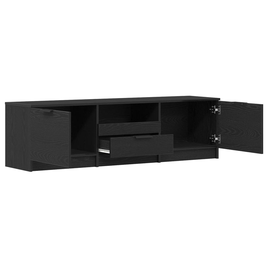 Tv-Kast - Zwart Eiken - 140X35X40 Cm - Gemaakt Van Engineered Wood