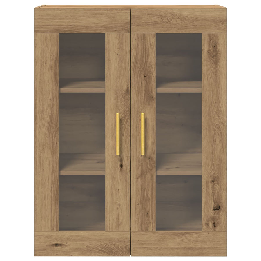Wandkast Met Glazen Deuren Artisan Eiken 69,5X34X90 Cm