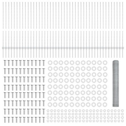 Schutting Palen 22 Stuks U-Kanaal 120 Cm Gegalvaniseerd Staal,  Zeshoekige Schutting 1,2X100 M Gegalvaniseerd Staal