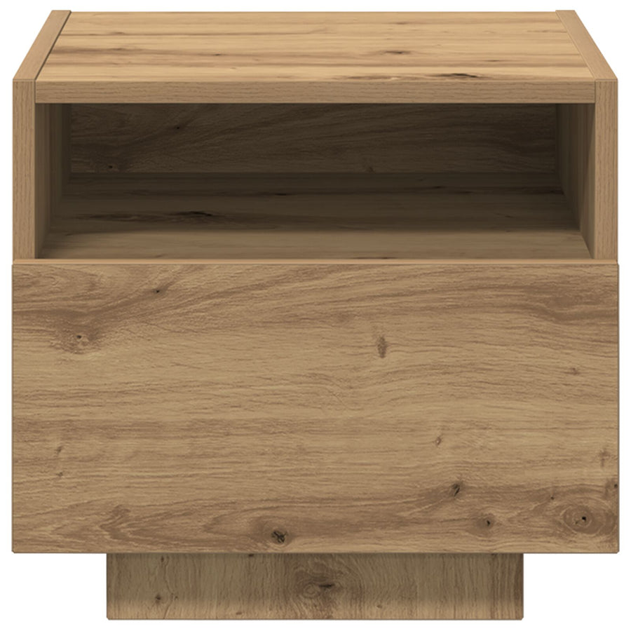 Nachtkastjes Met Led-Verlichting 2 Stuks 40X39X37 Cm Artisan eiken