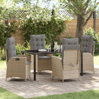 Tuinset poly rattan 5-delig beige