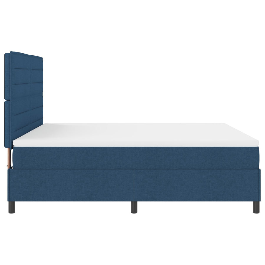 Boxspring Bed Met Matras Blauw Super King Stof Crème