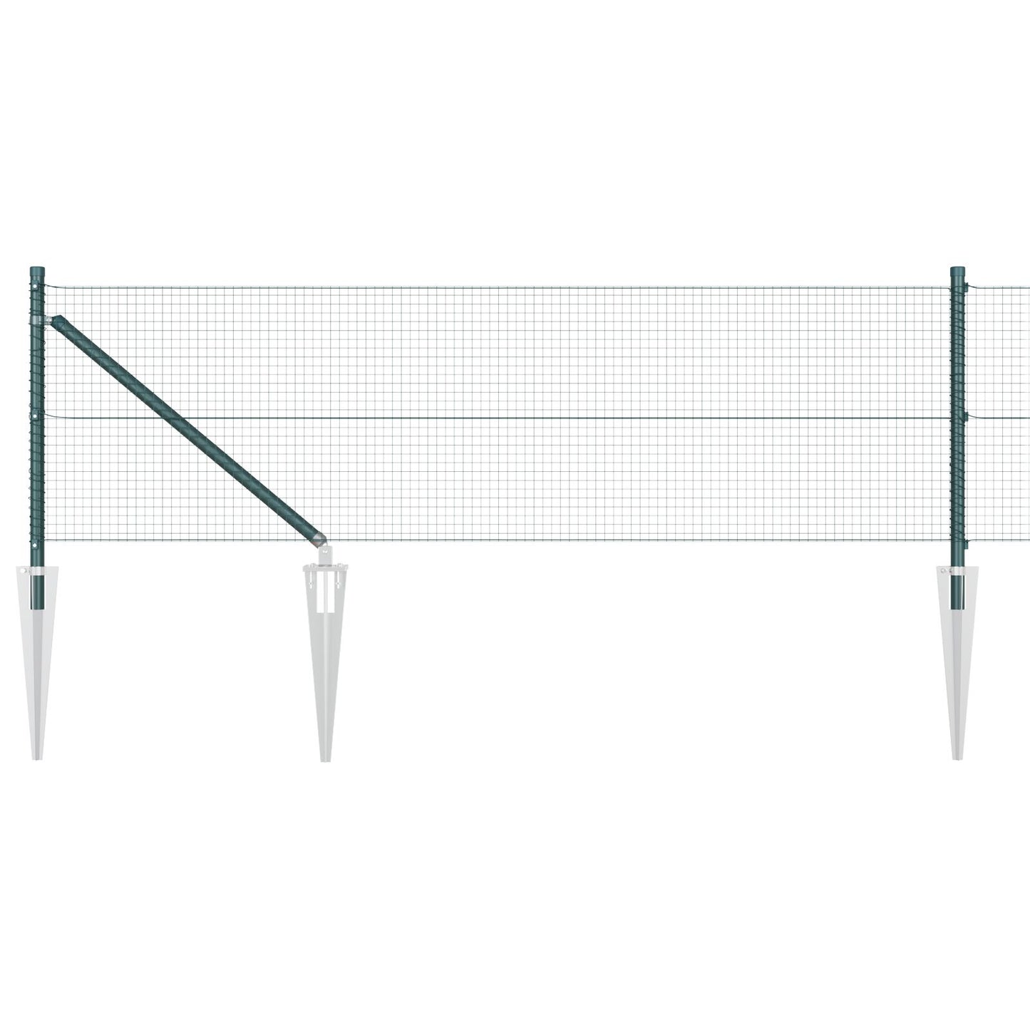 Gelast Draadhek Met 7 Piekpalen Groen 0.4X10 M Staal Gegalvaniseerd Staal