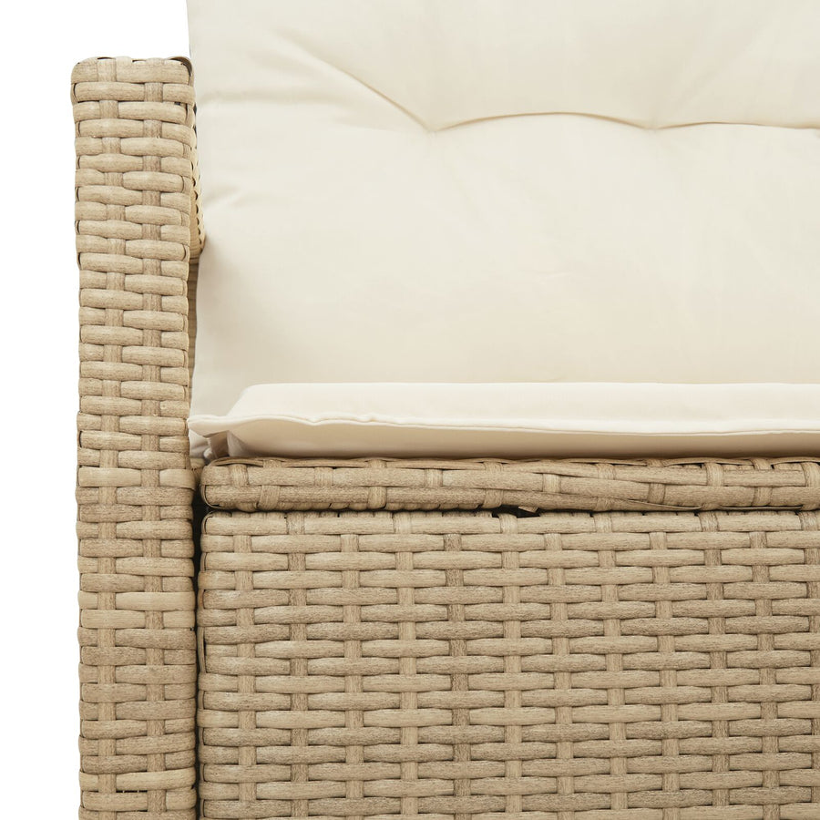 2-Zits Tuinbank Met Kussens Poly Rattan Beige en crème zonder opbergruimte