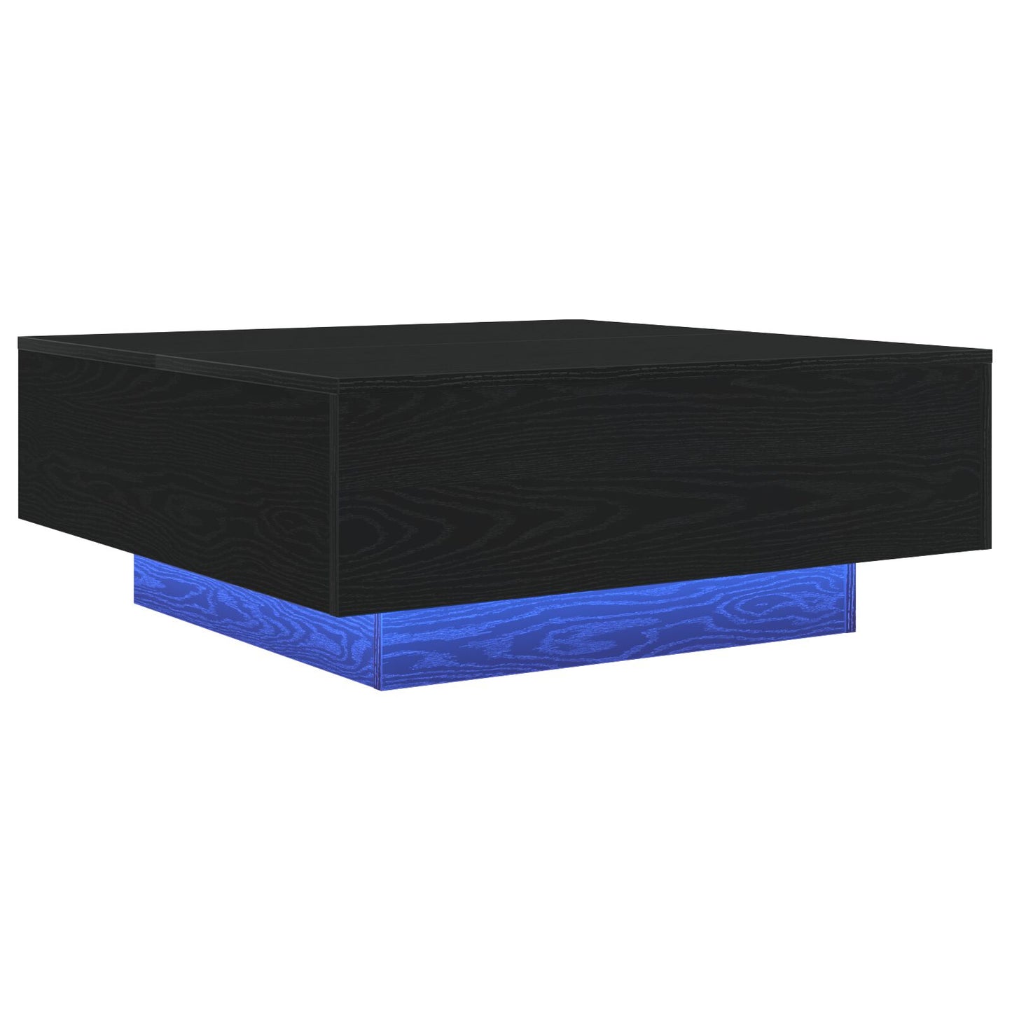 Salontafel Met Led-Verlichting Zwarte Eik 80X80X31 Cm