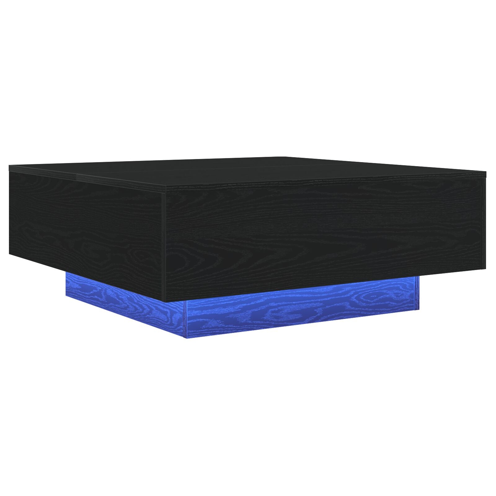Salontafel Met Led-Verlichting Zwarte Eik 80X80X31 Cm