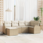 Tuinset polyrattan 6 personen beige