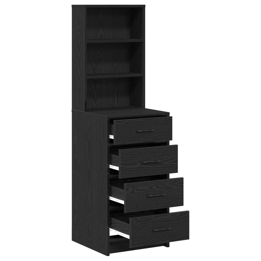Highboard 40X41X135 Cm Geengineerd Hout Zwart eiken