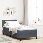 Box spring bed with mattress Dark gray 100 x 200 cm Velvet