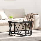Coffee Table Black Oak 80 x 80 x 42 cm Engineered wood and steel
