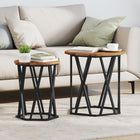 Salontafel set 2 stuks gerecycled hout 50 cm