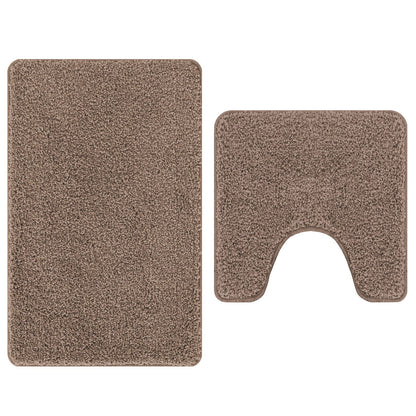 2 Delige Badmatset Polypropyleen Antislip Bruin