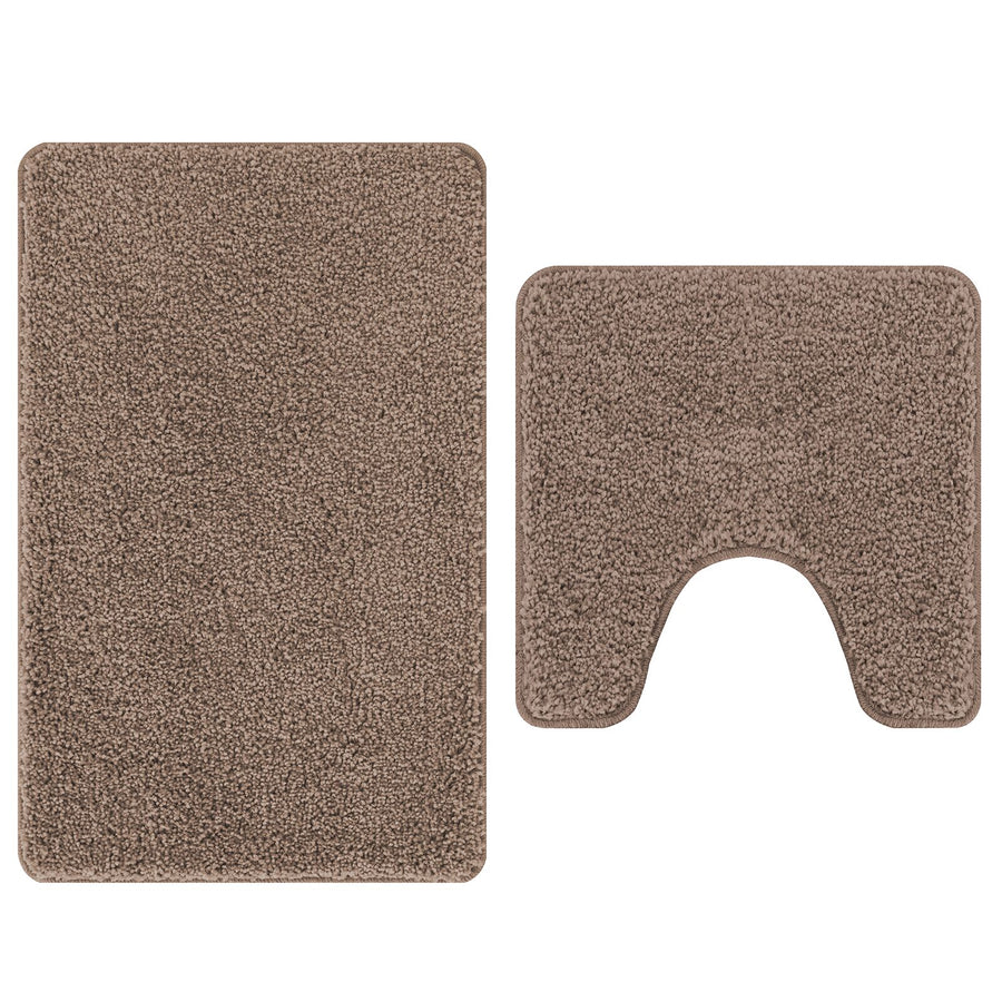 2 Delige Badmatset Polypropyleen Antislip Bruin