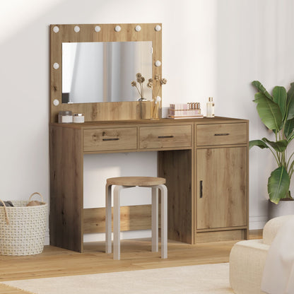 2-Delige Kaptafelset Met Led Artisan Eiken Hout
