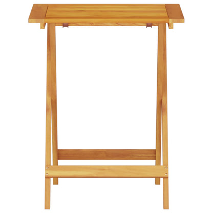 3-Delige Opvouwbare Bistroset Van Massief Acaciahout 60 cm tafel lengte 2x stoelen + vierkante tafel