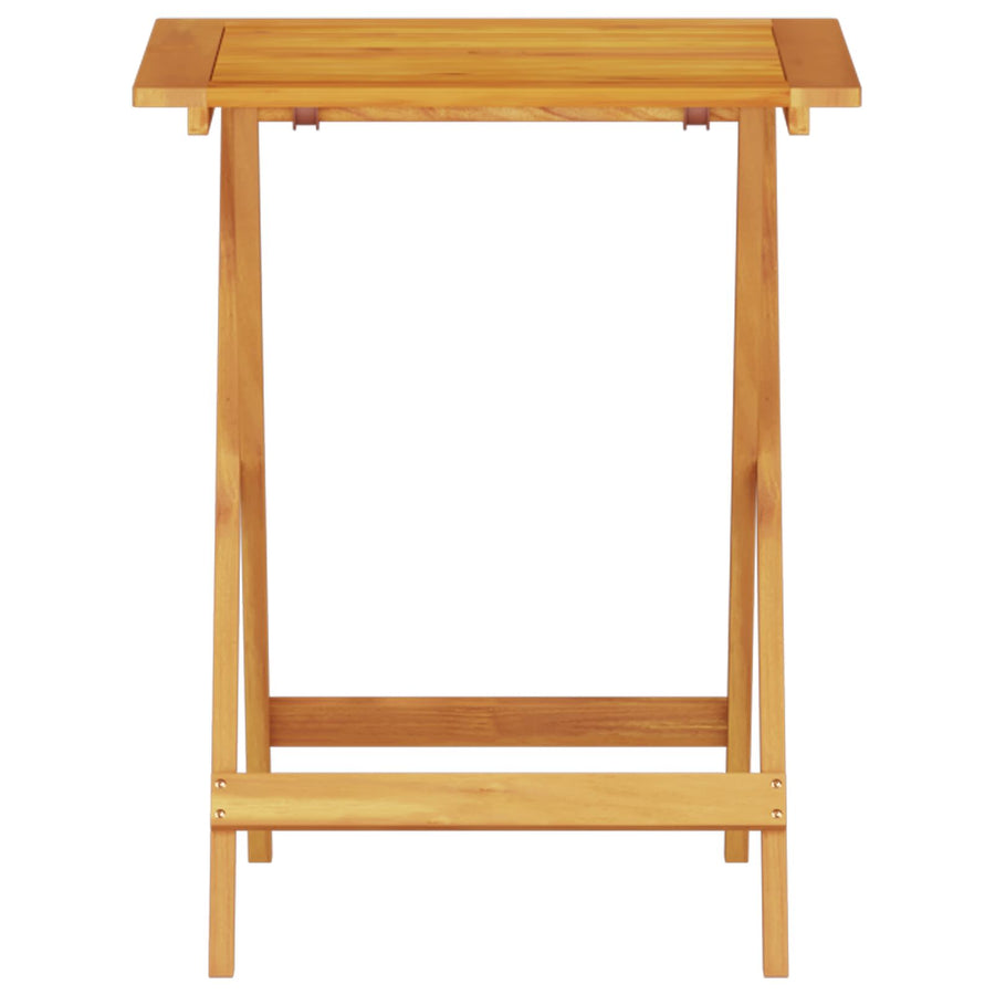 3-Delige Opvouwbare Bistroset Van Massief Acaciahout 60 cm tafel lengte 2x stoelen + vierkante tafel