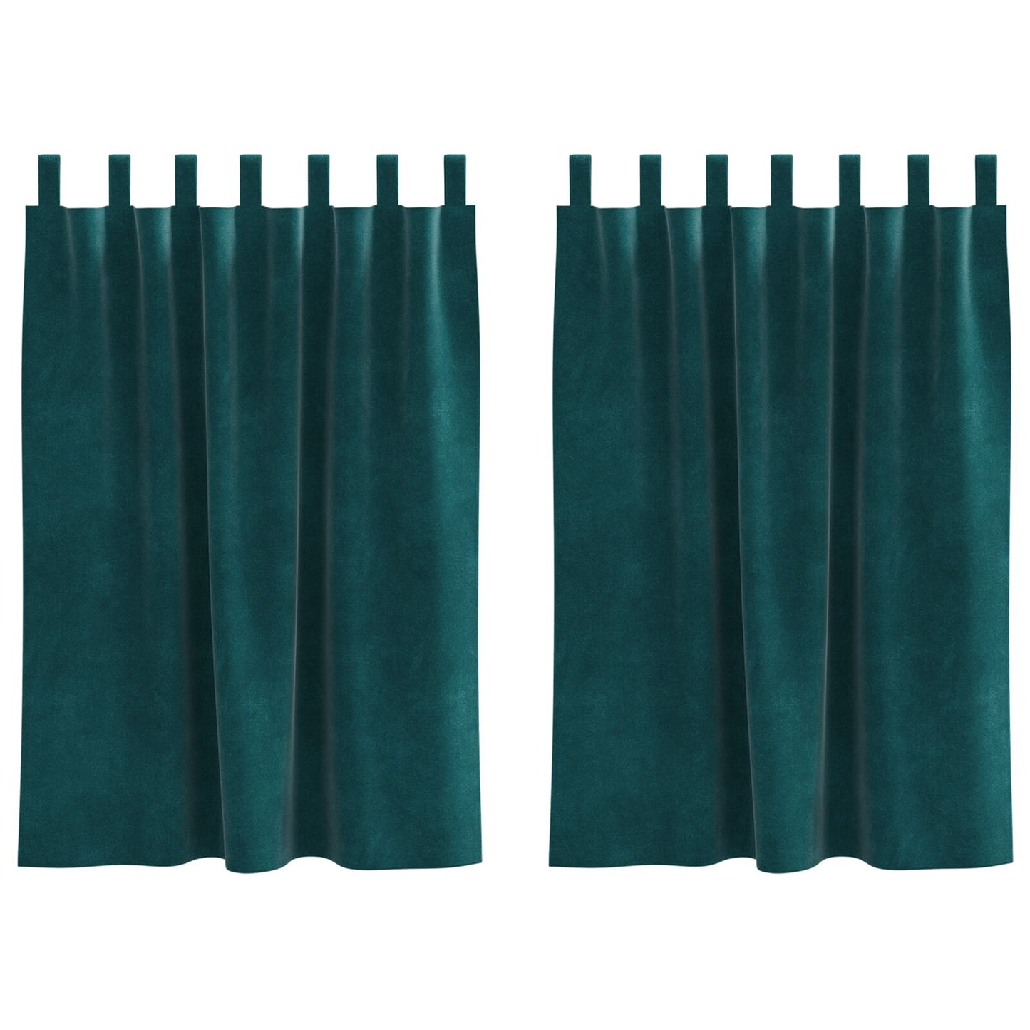 Zwarte Uithanggordijnen Met Lus 2 Stuks Fluweel Donkergroen 140 x 140 cm met ophanglussen