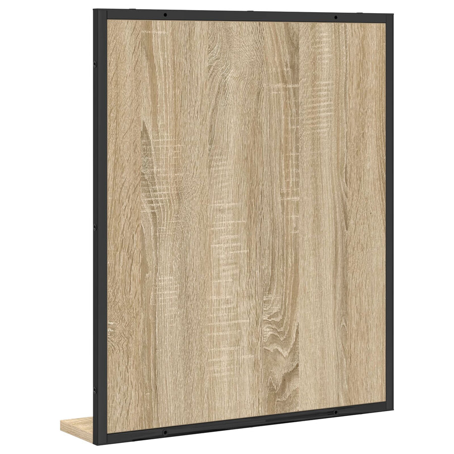 Badkamer Spiegel Met Plank Sonoma Eik 50X12X60 Cm Geengineerd Hout Zwart Eiken