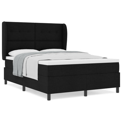 Boxspringbed Met Matras In Zwart, 160X200 Cm, Stof Blauw