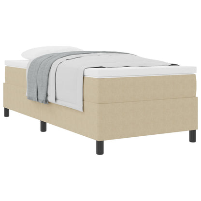 Boxspringbed Met Matras Beige, Wit Corduroy Stof 100 X 200 Cm Bed