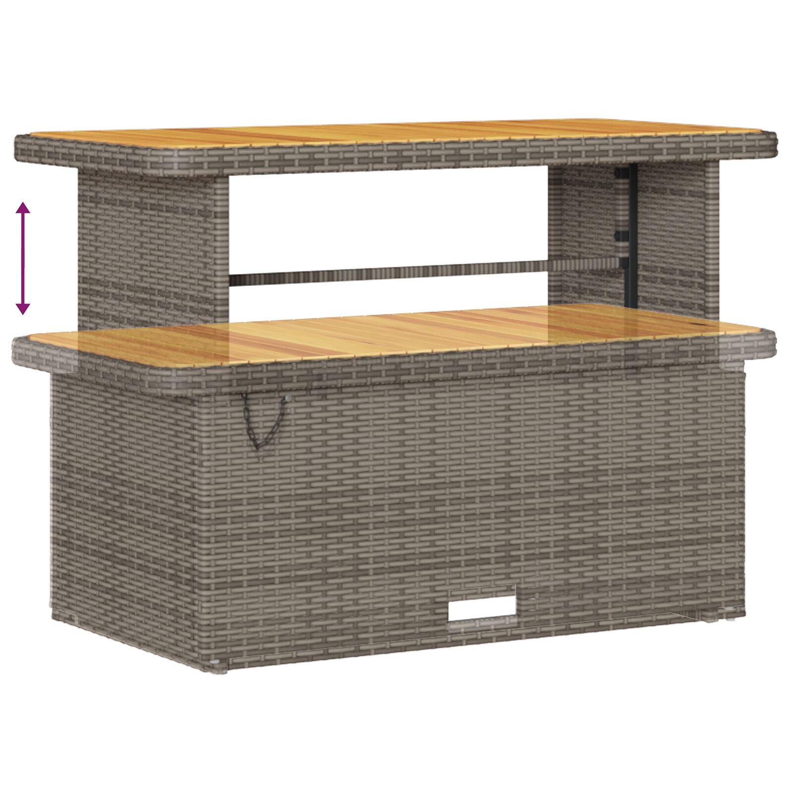 10-Delige Tuin Sofa Set Met Kussens Grijs Poly Rattan Acacia, 2-Zits Tuin Sofa Met Opslag & Kussens Grijs Poly Rattan, 4-Delige Tuin Eettafel Set Met Kussens Grijs Poly Rattan Acacia Wit