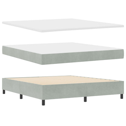 Boxspring Bed Met Matras Lichtgrijs Super King Velvet Blauw