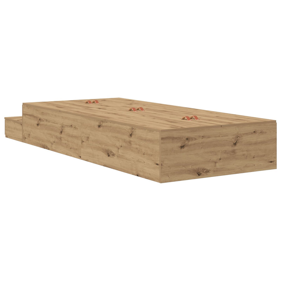 Opbergbedframe Artisan Eiken Bewerkt Hout 236,5 X 100 X 31,5 Cm Artisanaal Eiken