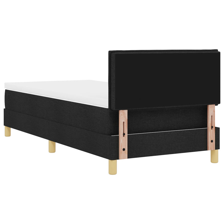 Boxspring Bed Met Matras Stof Zwart 100 x 200 cm Lijnen ontwerp