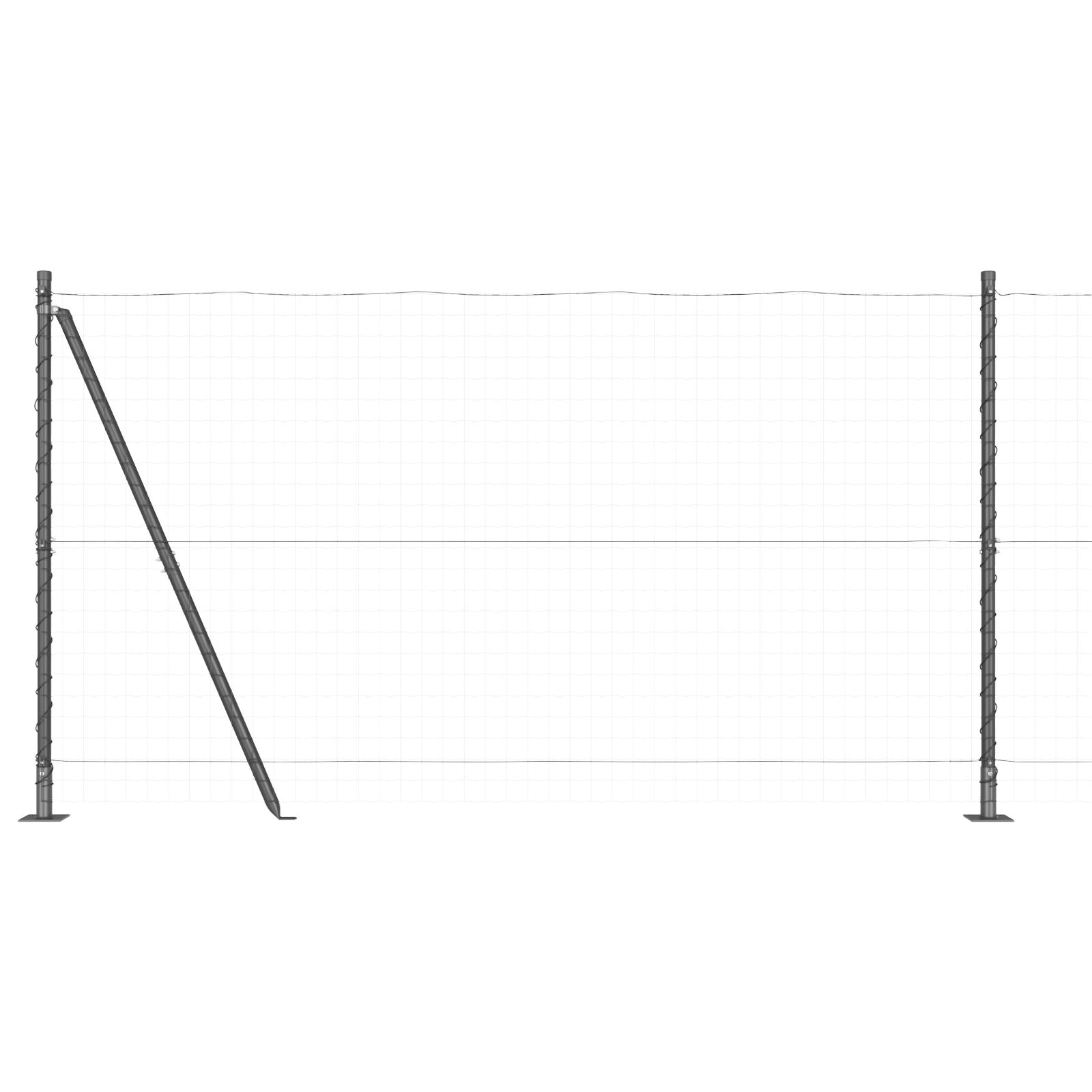 Hekpalen Set Van 104 Beton En Metaal 3,2 X 3,2 X 68,5 Cm Grijs 130 cm 52x betonnen paal