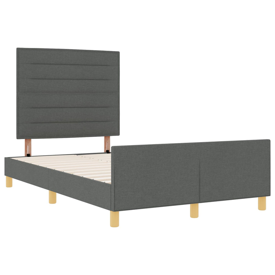 Bedframe Donkergrijs 120X200 Cm Stof Crème